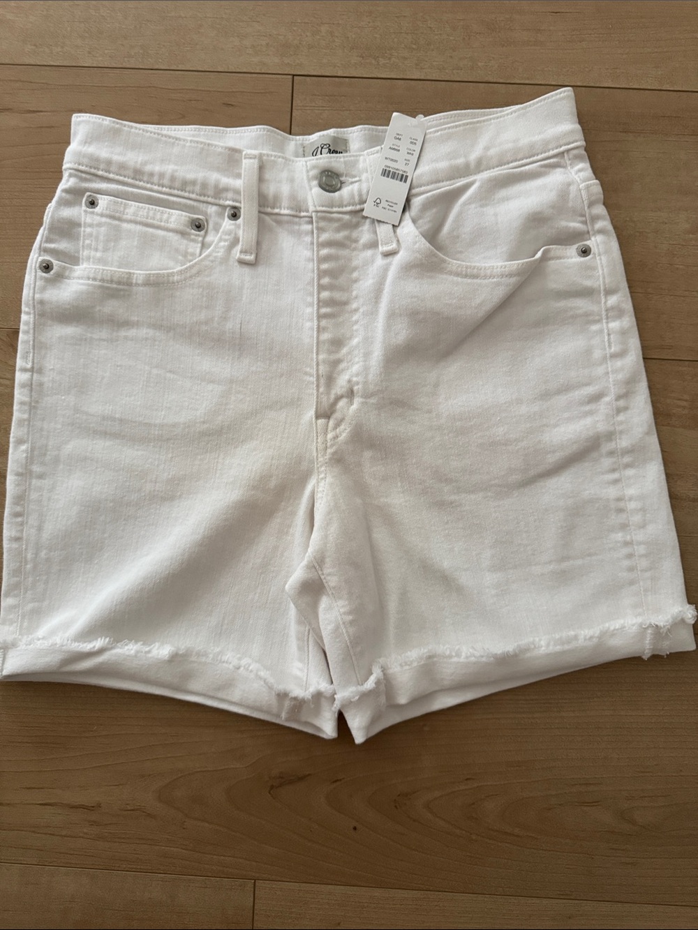 J. Crew White High-Rise Denim Cutoff Shorts- nwt